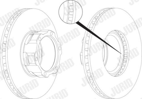 Тормозной диск передний MERCEDES-BENZ T2 1987 - 1994г.. Jurid 569272J