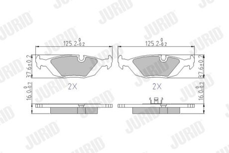 Гальмівні колодки задні BMW 3-Series, 5-Series, 6-Series, 7-Series, Z3 Jurid 571300J