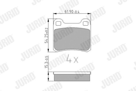 Тормозные колодки задние Mercedes 190 (W201), C-Class (W202), E-Class (W124, C124, S124) Jurid 571344J