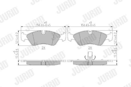 Гальмівні колодки передні Opel Astra F, Kadett E, Omega A, Vectra A / Vauxhall / Daewoo Jurid 571391J