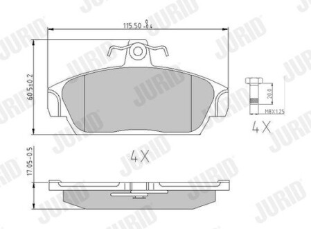 Гальмівні колодки передні Rover 100, Metro / MG Jurid 571436J