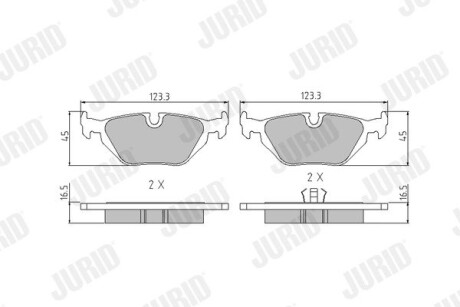 Тормозные колодки задние BMW 3-Series, Z1, Z3, Z4 Jurid 571527J