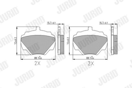 Гальмівні колодки задні Land Rover Defender, Discovery, Range Rover Jurid 571803J