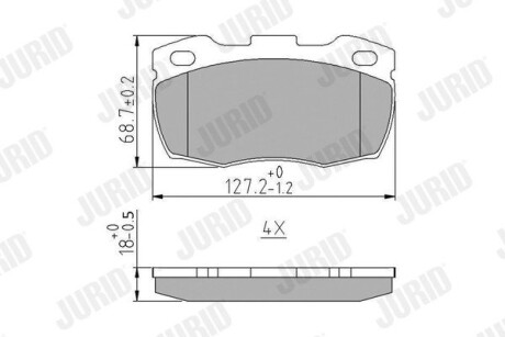 Тормозные колодки передние Land Rover 110/127, Defender Jurid 571827J