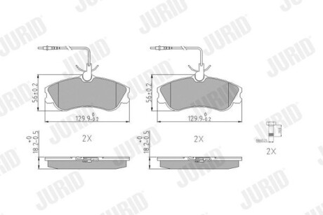 Гальмівні колодки передні Citroen Berlingo, Xsara / Peugeot 306, Partner Jurid 571919J