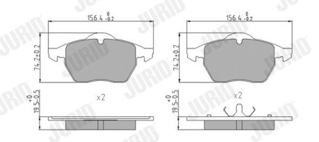 Тормозные колодки передние Audi A3, TT / Seat Toledo / Skoda Octavia / VW Golf III, Vento Jurid 571935J