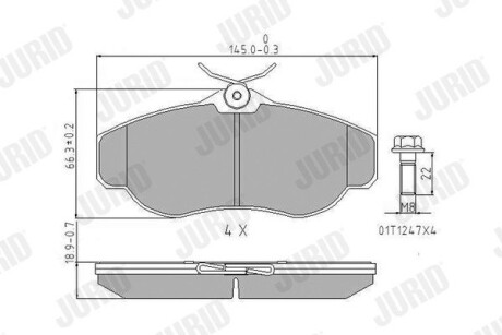 Тормозные колодки передние Land Rover Discovery, Range Rover Jurid 571937J