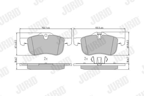 Гальмівні колодки передні Rover 75 (1999->) Jurid 571980J