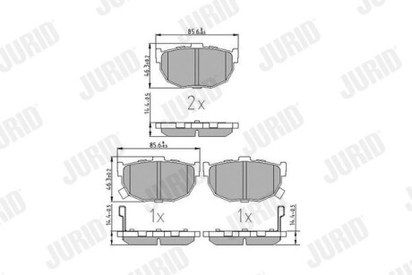 Тормозные колодки задние Hyundai Coupe, Elantra, Lantra / KIA Cerato / Nissan Maxima, Bluebird Jurid 572127J