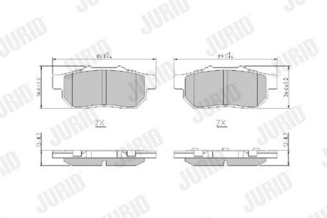 Гальмівні колодки задні Honda City IV, V, Civic V, VI, CRX III, Jazz II, III Jurid 572134J