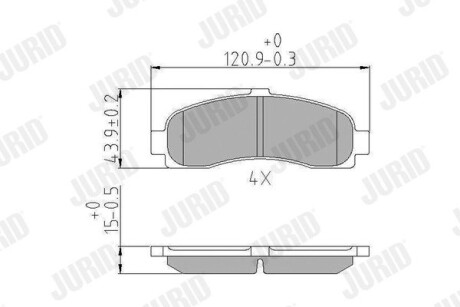 Гальмівні колодки передні NISSAN Micra 1993-2003р. Jurid 572257J