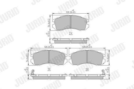 Тормозные колодки передние SUBARU Impreza, Legacy Jurid 572275J