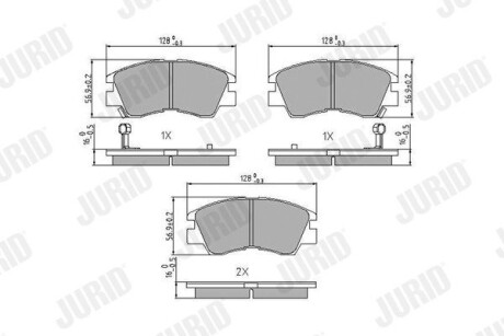 Гальмівні колодки передні MITSUBISHI L300, L200, Pajero Jurid 572281J