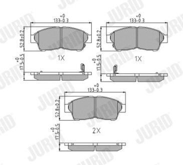 Тормозные колодки передние Toyota Camry, Carina, Celica, Corolla, Picnic, RAV-4, Solara Jurid 572333J