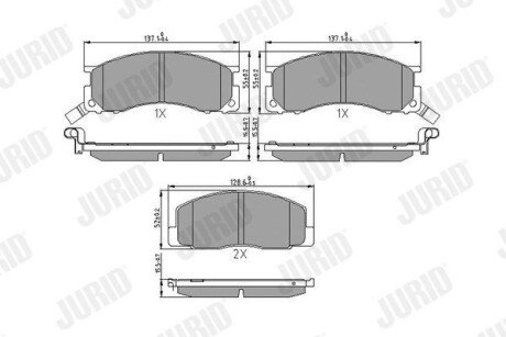 Тормозные колодки передние ToyotaTown Ace, Previa, Liteace Jurid 572342J