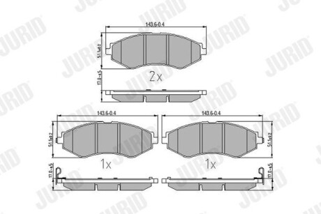 Гальмівні колодки передні Daewoo Espero, Lanos, Leganza, Nubira / Chevrolet / Saab Jurid 572407J (фото 1)