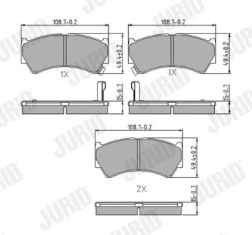 Гальмівні колодки передні Suzuki Baleno (1995-2002) Jurid 572433J