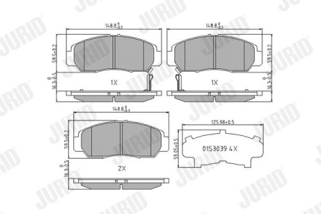 Тормозные колодки передние Honda Accord, Civic, Legend, FR-V, Stream / Acura RL Jurid 572449J