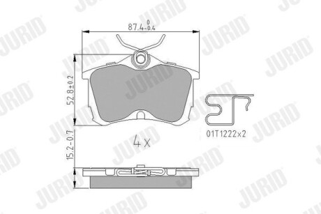 Тормозные колодки задние Honda Accord VI, VII / KIA Magentis II Jurid 572478J