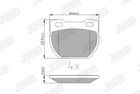 Тормозные колодки задние Land Rover Defender, 110 (1990->) Jurid 572494J