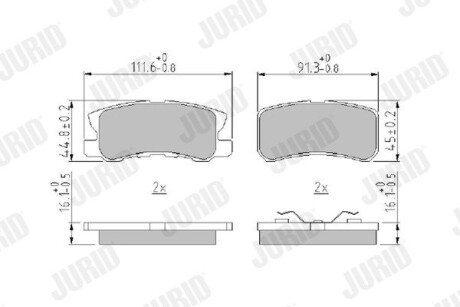 Гальмівні колодки задні Chrysler / Mitsubishi / Citroen C-Crosser, C4 / Dodge / Jeep Compass, PatRio Jurid 572498J