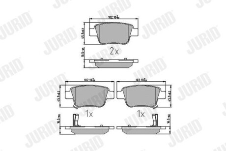 Гальмівні колодки задні Toyota Avensis, Corolla, Verso, Previa Jurid 572516J