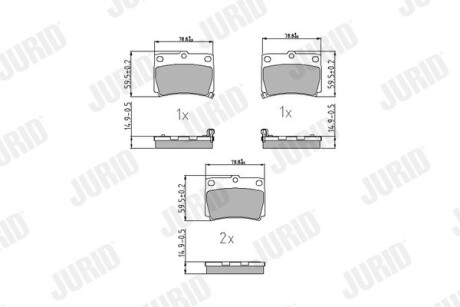 Гальмівні колодки задні Mitsubishi Pagero II, Pagero Sport, Galloper Jurid 572519J