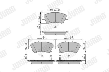 Тормозные колодки передние Toyota Auris (2006->) Jurid 572524J