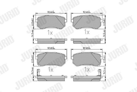 Тормозные колодки задние Hyundai i10 / KIA Picanto Jurid 572527J