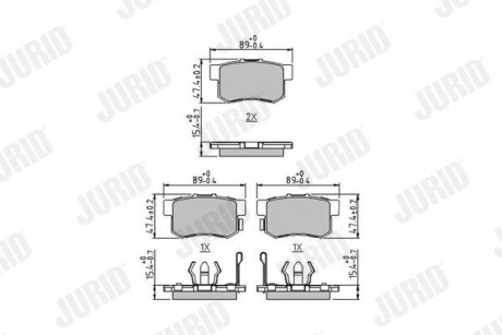 Тормозные колодки задние Honda Accord, Civic, CR-V, Crosstour Jurid 572544J