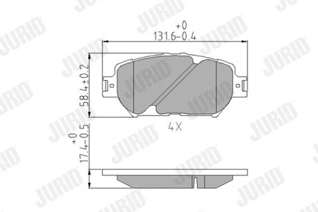 Гальмівні колодки передні Toyota Camry, Corona, Mark X / Lexus GS Jurid 572553J