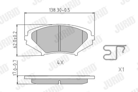 Гальмівні колодки передні Mazda RX-8 (2003->) Jurid 572555J