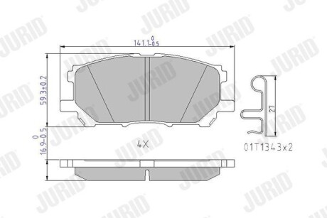 Гальмівні колодки передні Lexus RX, GS, RC / Toyota HighLander, Harrier Jurid 572562J