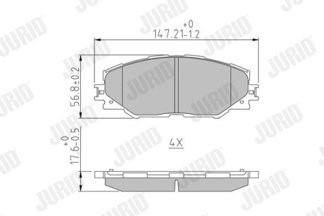 Тормозные колодки передние Toyota Auris, Matrix, RAV-4 Jurid 572569J