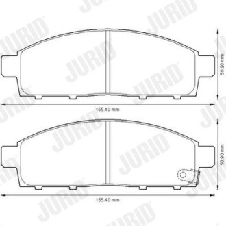 Гальмівні колодки передні Mitsubishi L200, Pajero Sport / Fiat Fullback Jurid 572574J