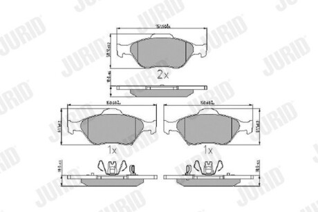 Гальмівні колодки передні Toyota Yaris / Daihatsu Charade Jurid 572576J