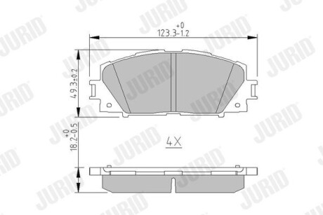 Тормозные колодки передние Toyota Yaris (2005->) Jurid 572578J