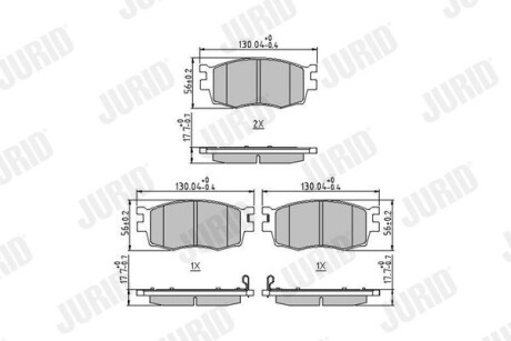 Тормозные колодки передние Hyundai Accent III, i20 I / KIA Rio II Jurid 572593J