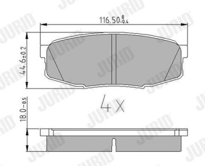 Тормозные колодки задние Toyota Land Cruiser, Tundra / Lexus LX (2007->) Jurid 572597J