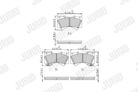 Тормозные колодки передние Toyota Land Cruiser, Tundra / Lexus LX (2007->) Jurid 572599J