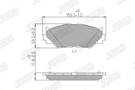 Гальмівні колодки передні Lexus IS II, III Jurid 572620J (фото 1)