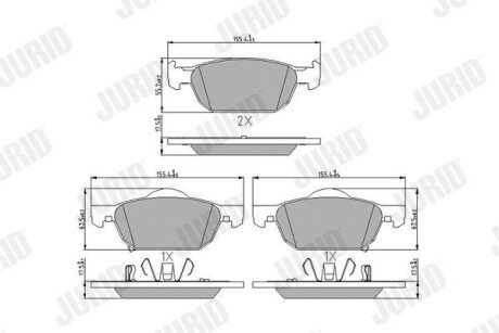 Тормозные колодки передние Honda Accord VIII, Civic VIII, IX Jurid 572624J