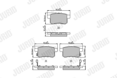 Тормозные колодки задние Honda Accord VI, VII / KIA Magentis II Jurid 572626J