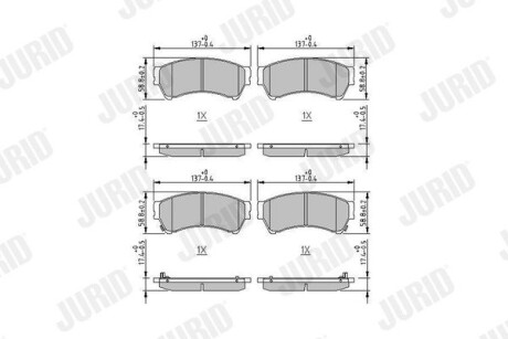 Гальмівні колодки передні Mazda 6 Jurid 572628J