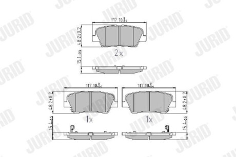 Гальмівні колодки задні HYUNDAI Genesis, Santa Fe / KIA Sorento / SSANGYONG Musso Jurid 572639J