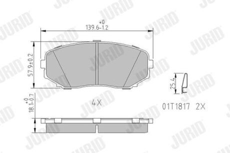 Тормозные колодки передние Mazda CX-7, CX- 9 / Peugeot 106 Van / Mitsubishi Eclipse, Pajero Jurid 572640J