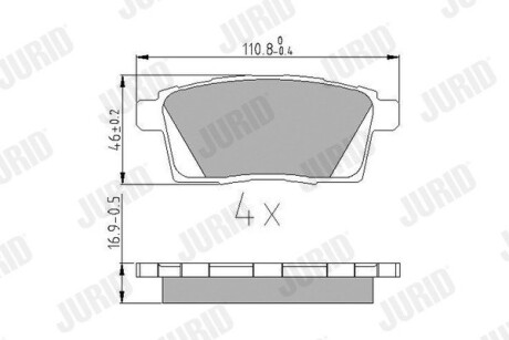 Гальмівні колодки задні Mazda CX-7, CX-9 (2006->) Jurid 572644J