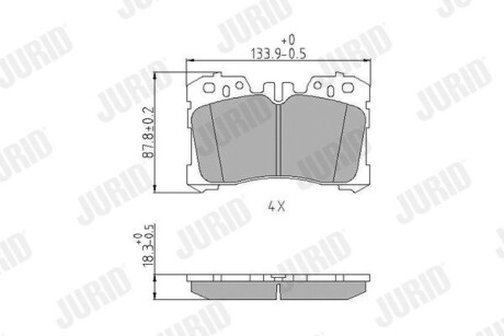 Тормозные колодки передние Lexus LS (2008->) Jurid 572647J