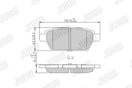 Гальмівні колодки задні MAZDA 6 2002-2008р. Jurid 572653J