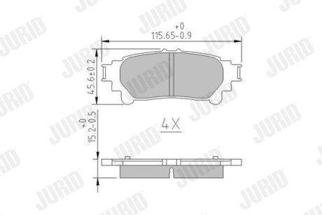 Гальмівні колодки задні Toyota Grand Prius, Highlander, Sienna / Lexus RX Jurid 572656J